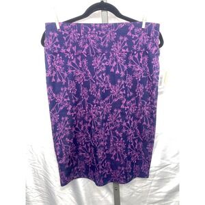 LuLaRoe Classic Pencil Skirt Purple Pink Floral Print Size L